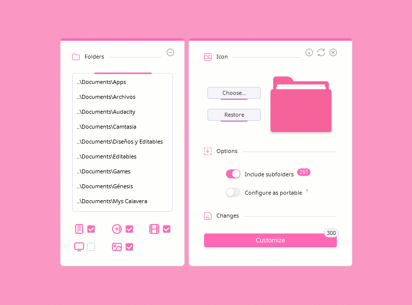 Crystal Folders customize folders app